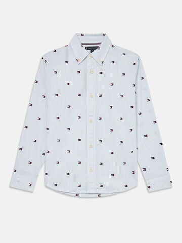 TOMMY HILFIGER Shirt 'TOMMY HILFIGER – Camicia Ithaca Flag Neonato in Cotone Elasticizzato – Azzurra' in White: front
