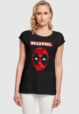 ABSOLUTE CULT Shirt 'Deadpool - Camo Head' in Black: front
