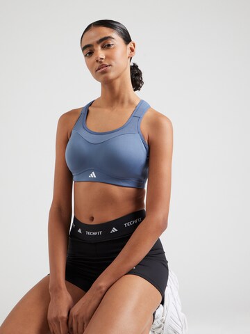 ADIDAS PERFORMANCE Bustier Sport-BH in Blau: predná strana