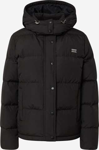 LEVI'S ® Winterjas 'Quinn Mid Down Puffer' in Zwart: voorkant