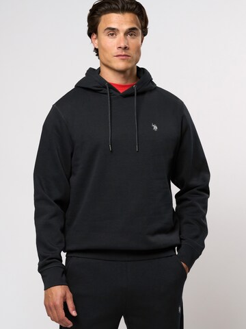 U.S. POLO ASSN. Sweatshirt 'Toke' in Zwart: voorkant