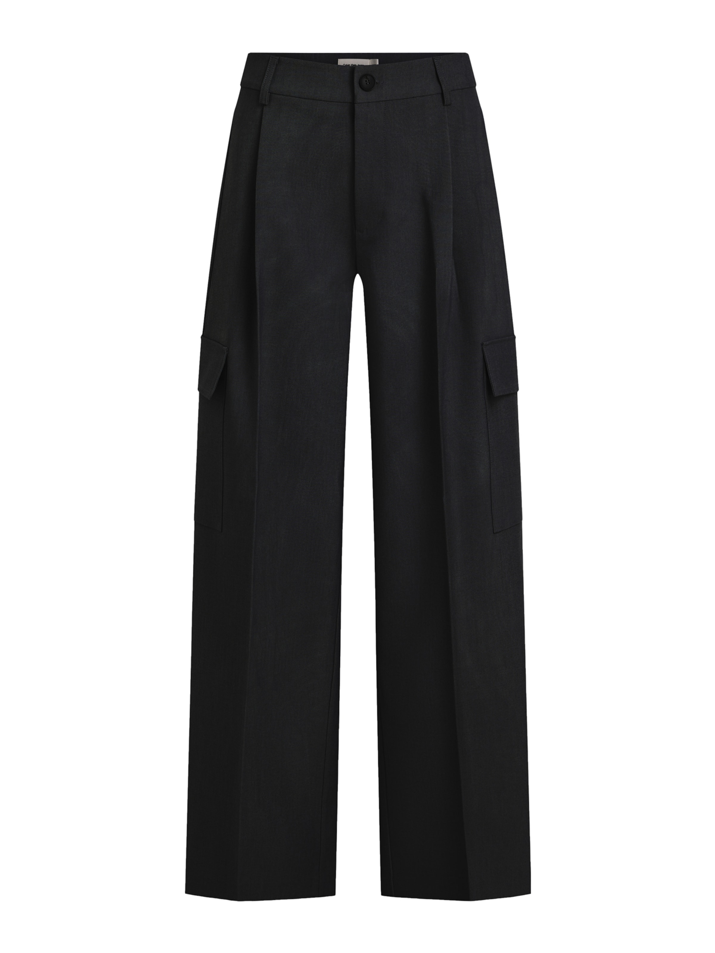 Calvin Klein Jeans Loose fit Cargo trousers in Black: front