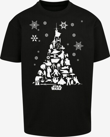 Maglietta 'Star Wars Christmas Tree' di F4NT4STIC in nero: frontale