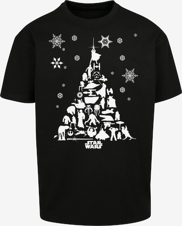 F4NT4STIC T Shirt 'Star Wars Christmas Tree' in Schwarz: predná strana