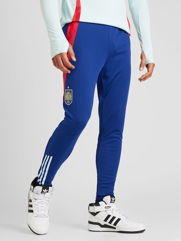 Slimfit Pantaloni sport 'Spain Tiro 24' de la ADIDAS PERFORMANCE pe albastru: față