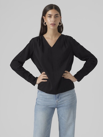 Vero Moda Petite Blouse 'LENA' in Zwart: voorkant