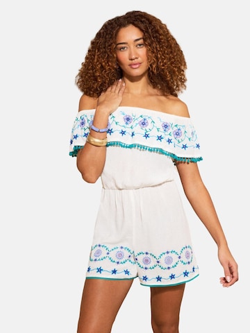 love & roses Jumpsuit in Wit: voorkant