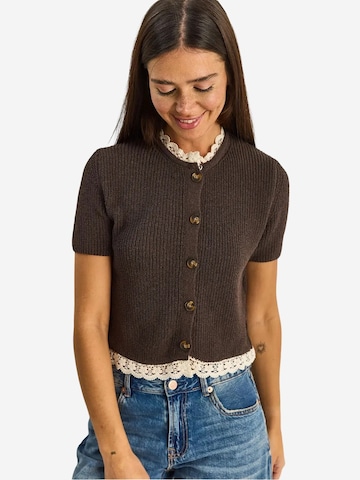 Cardigan Bianco Lucci en marron