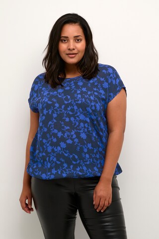 KAFFE CURVE Blouse 'Lokana' in Blauw: voorkant