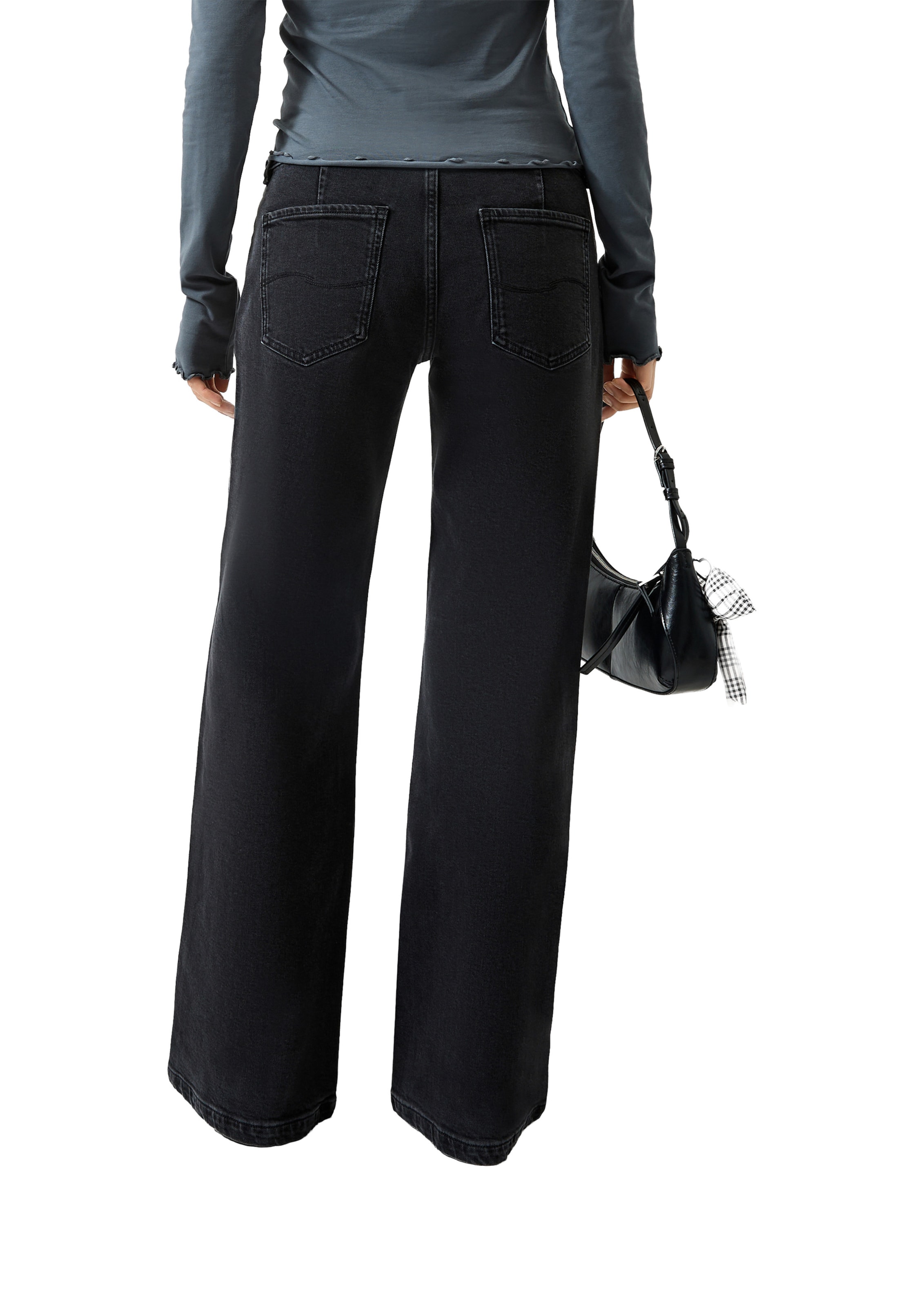 QS Wide Leg Jeans 'Catie' in Grau: Rückseite