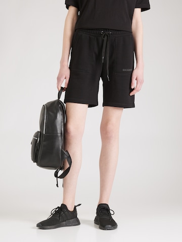 Soccx Regular Pants in Black: front