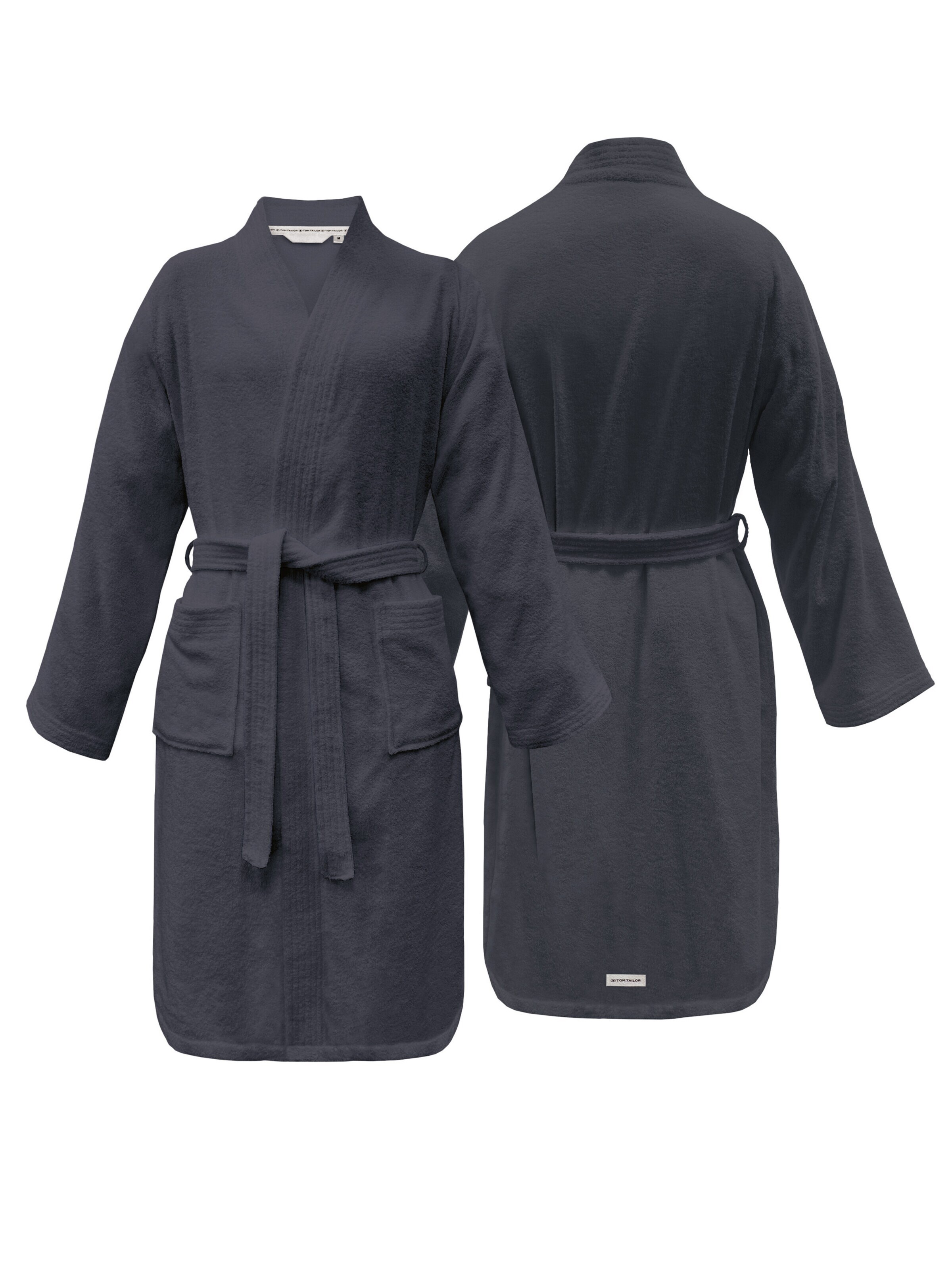 TOM TAILOR Long Bathrobe in Grey