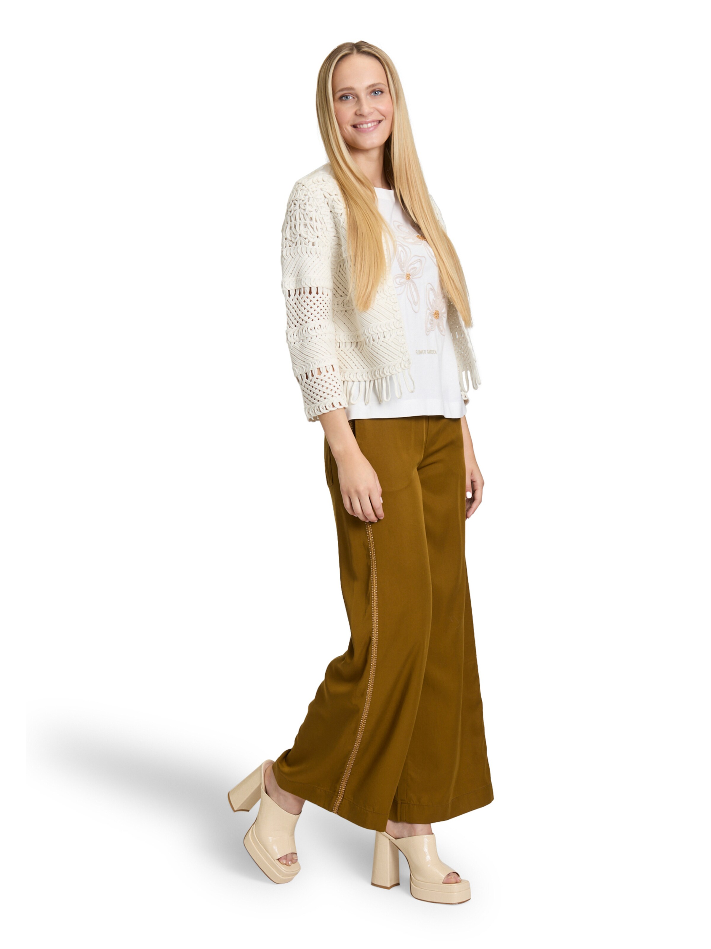 Cartoon Strickjacke in Beige