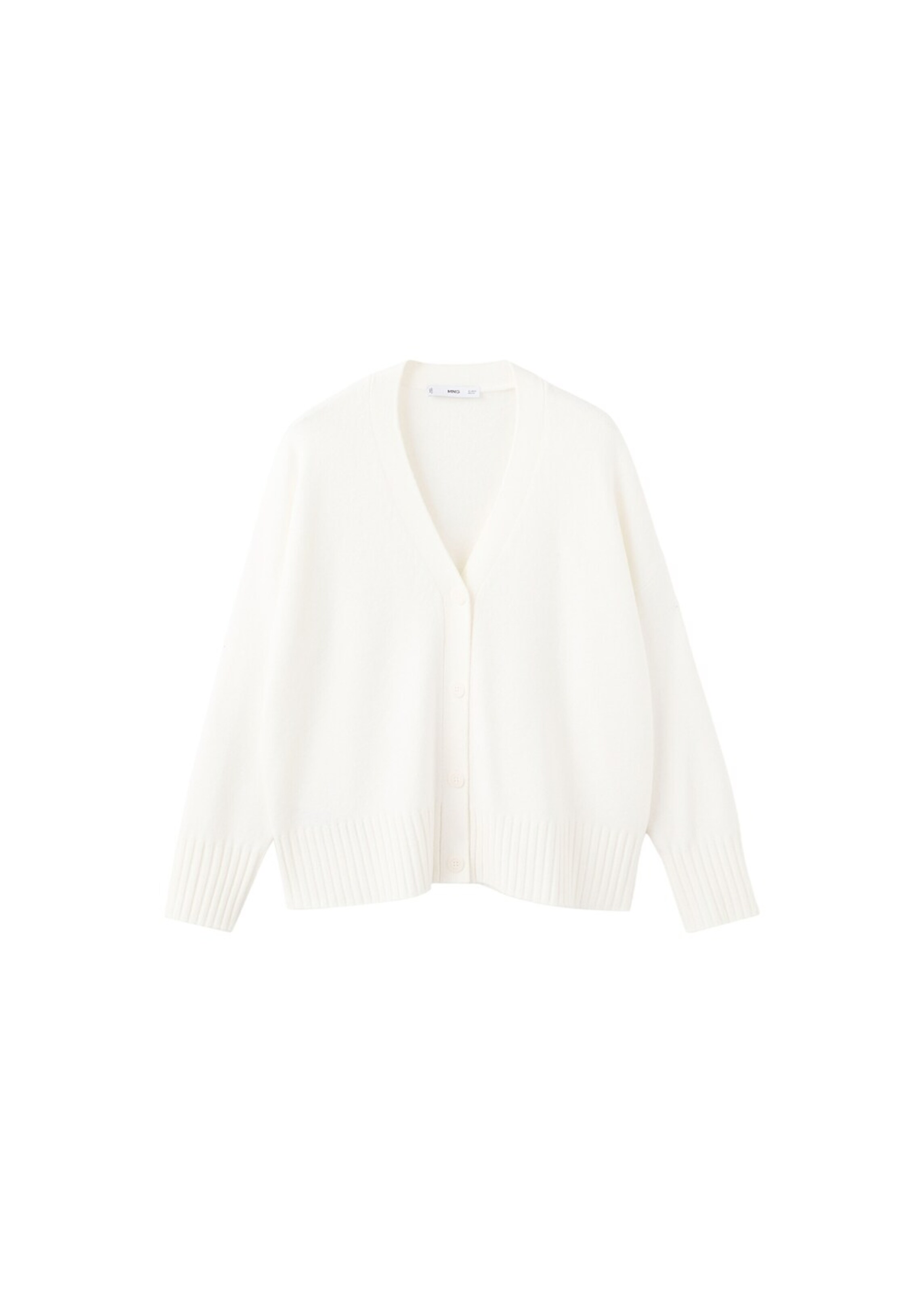 MANGO Knit Cardigan 'Domar' in White: front