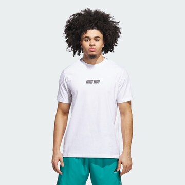 ADIDAS PERFORMANCE - Camiseta funcional 'Hoops' en blanco