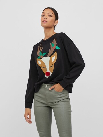 VILA Sweatshirt in Zwart: voorkant