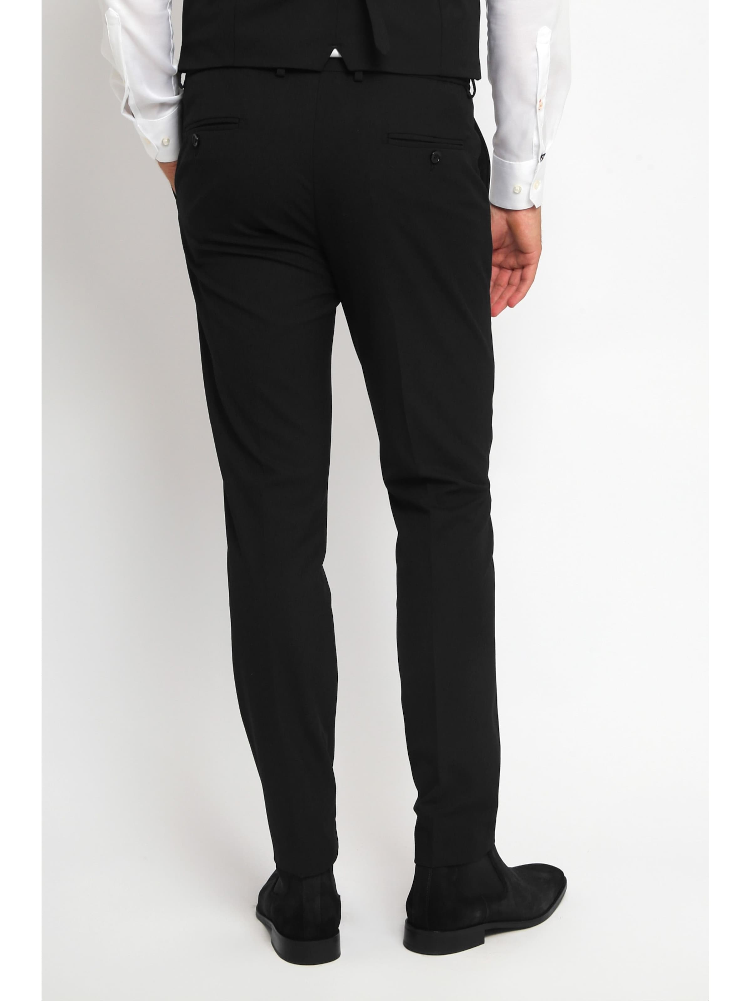Suitable Slim fit Trousers with creases in Black