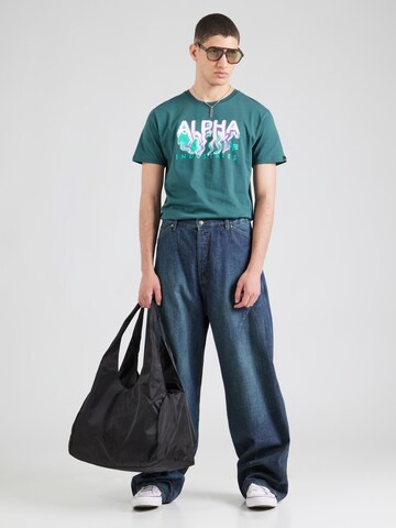 ALPHA INDUSTRIES Тениска в зелено