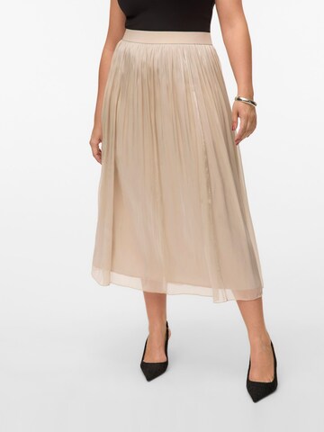 Vero Moda Curve Rok 'VMCVips' in Beige: voorkant