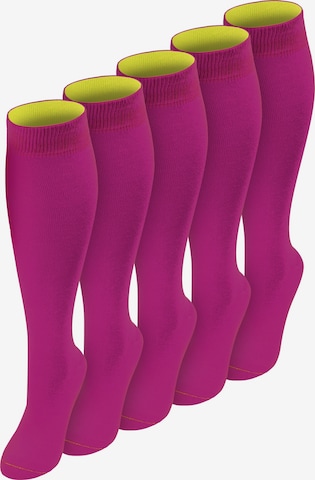 Chaussettes montantes normani en rose : devant