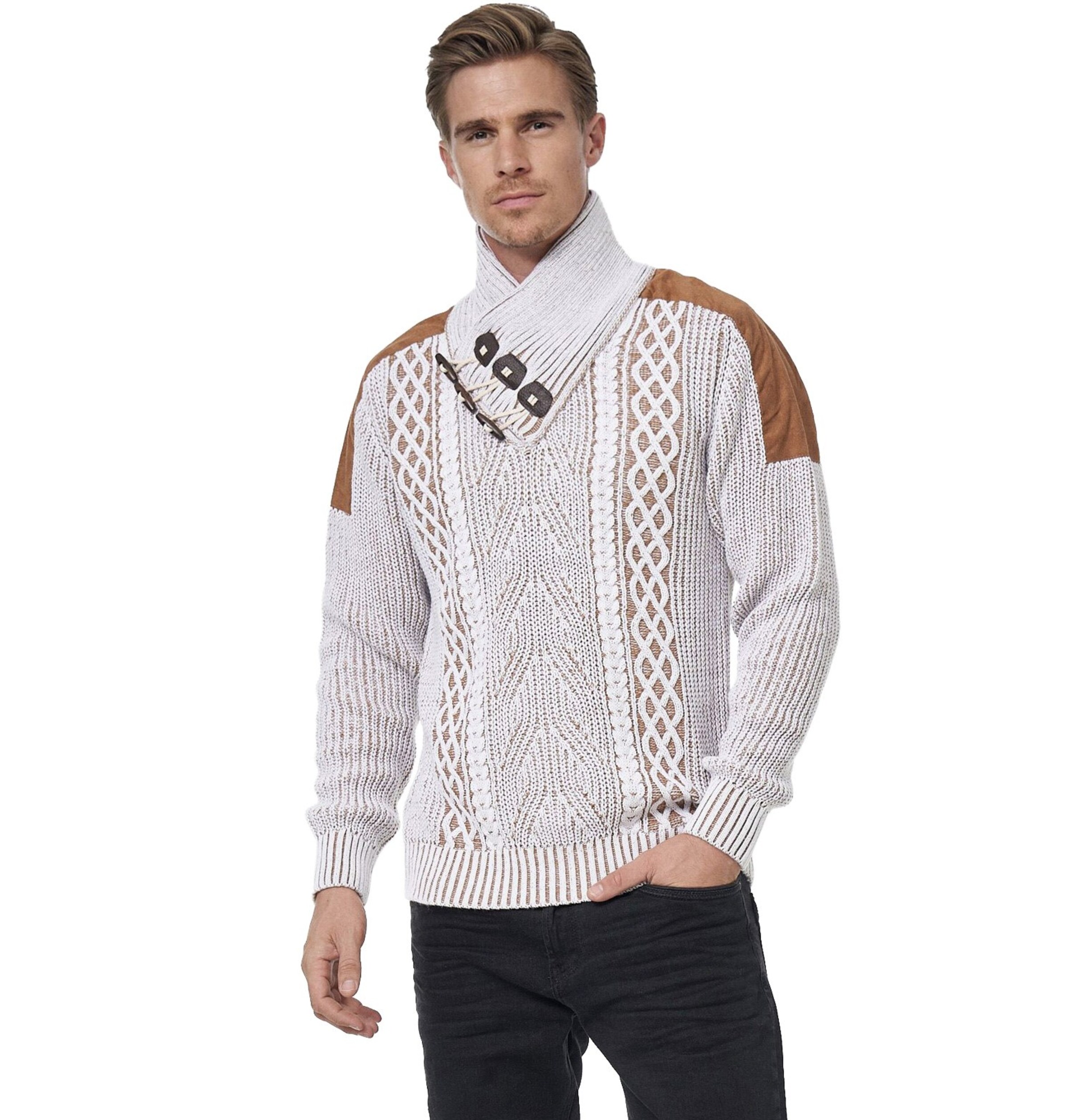 Rusty Neal Trui in Wit: voorkant