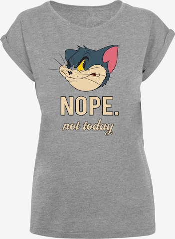 F4NT4STIC Shirt 'Tom and Jerry TV Serie Nope Not Today' in Grijs: voorkant