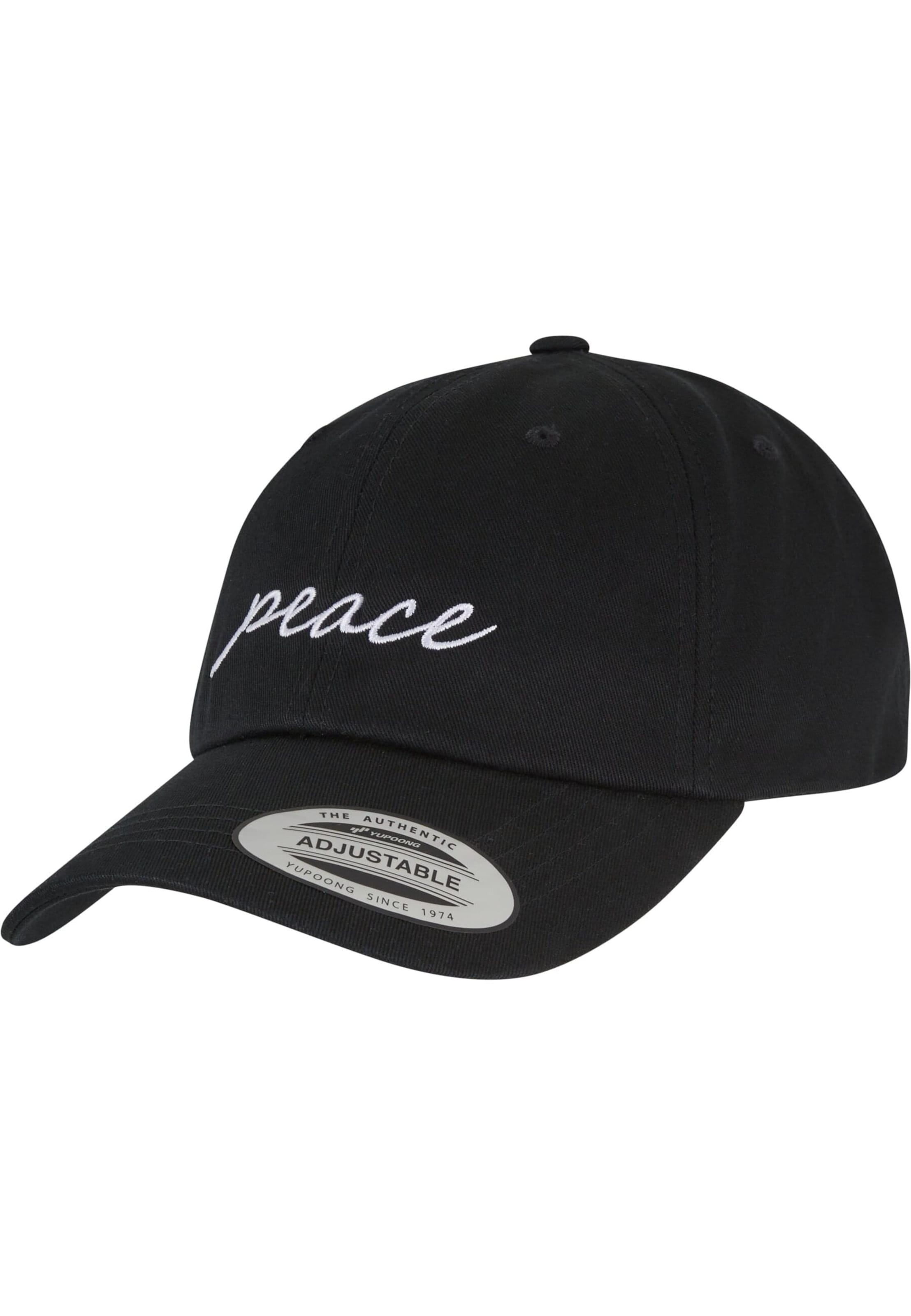 Mister Tee - Gorra 'Peace' en negro: frente