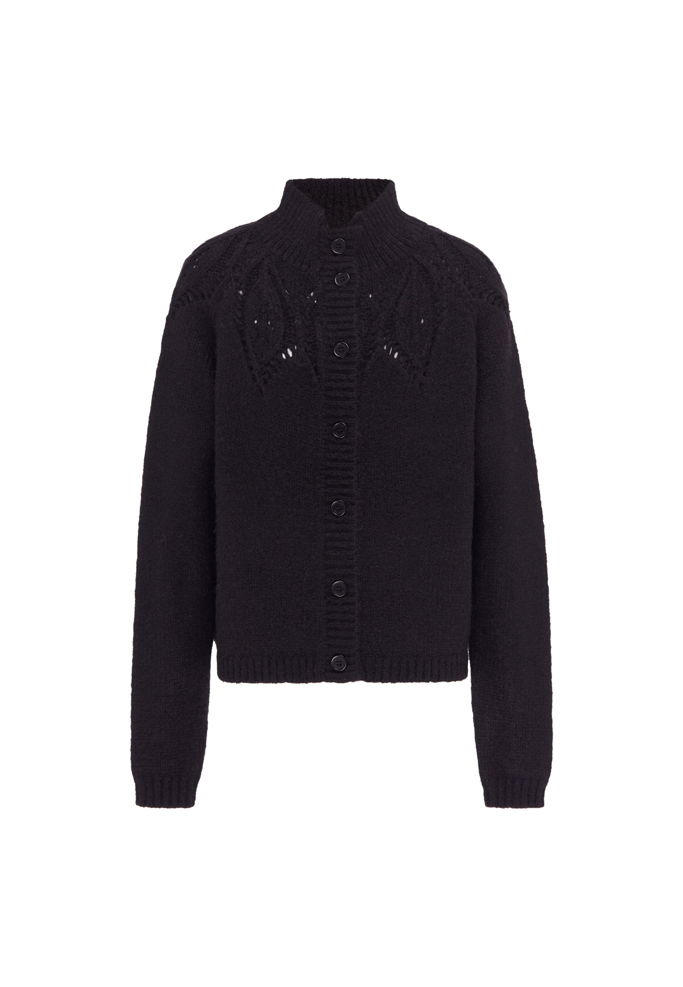DreiMaster Vintage Gebreid vest 'Vintage' in Zwart: voorkant
