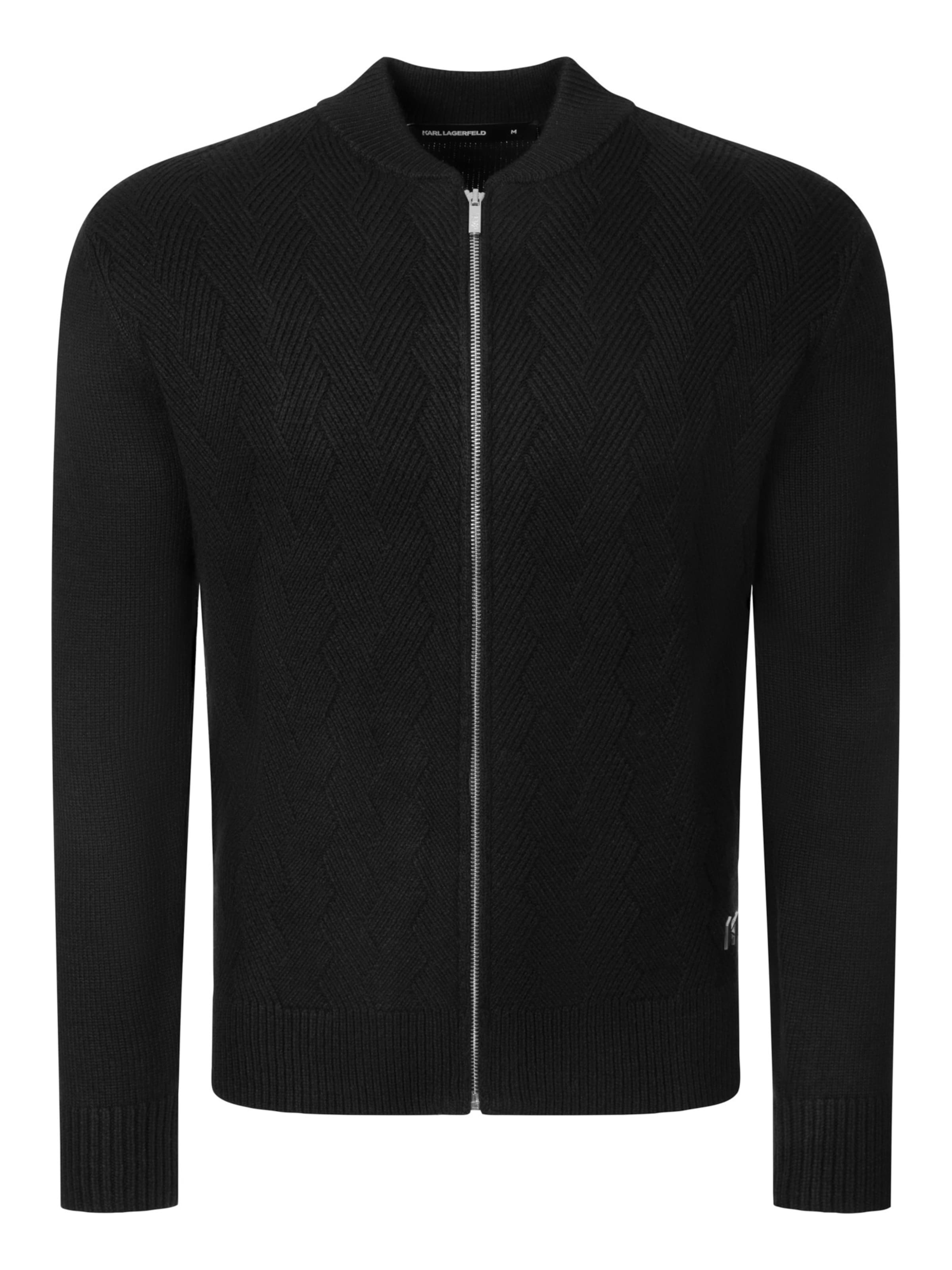 Karl Lagerfeld Strickjacke in Schwarz: Vorderseite