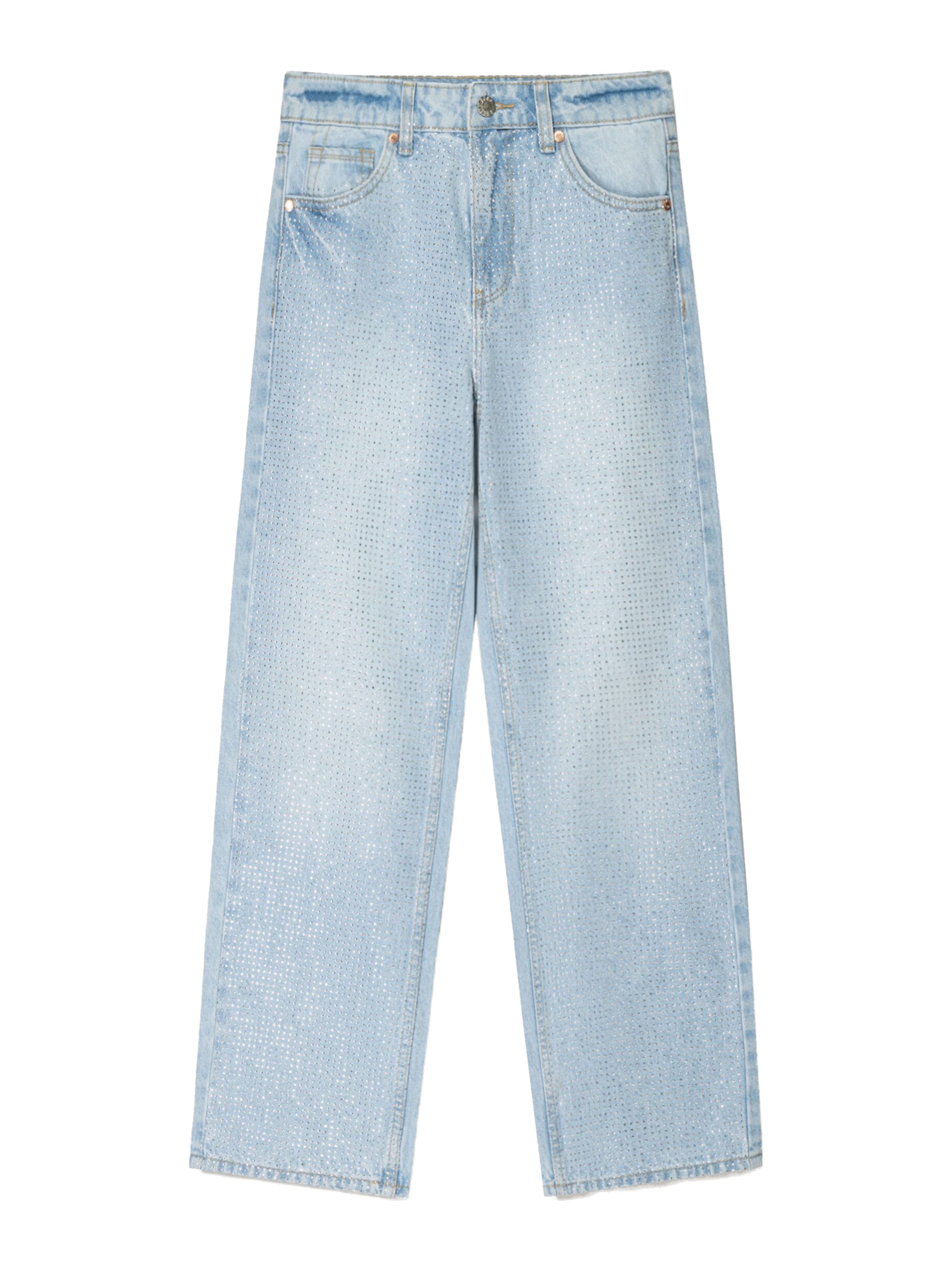 Bershka Wide Leg Farkut värissä sininen: etupuoli