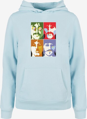 Merchcode Sweatshirt 'Beatles -  Color Heads' in Blauw: voorkant
