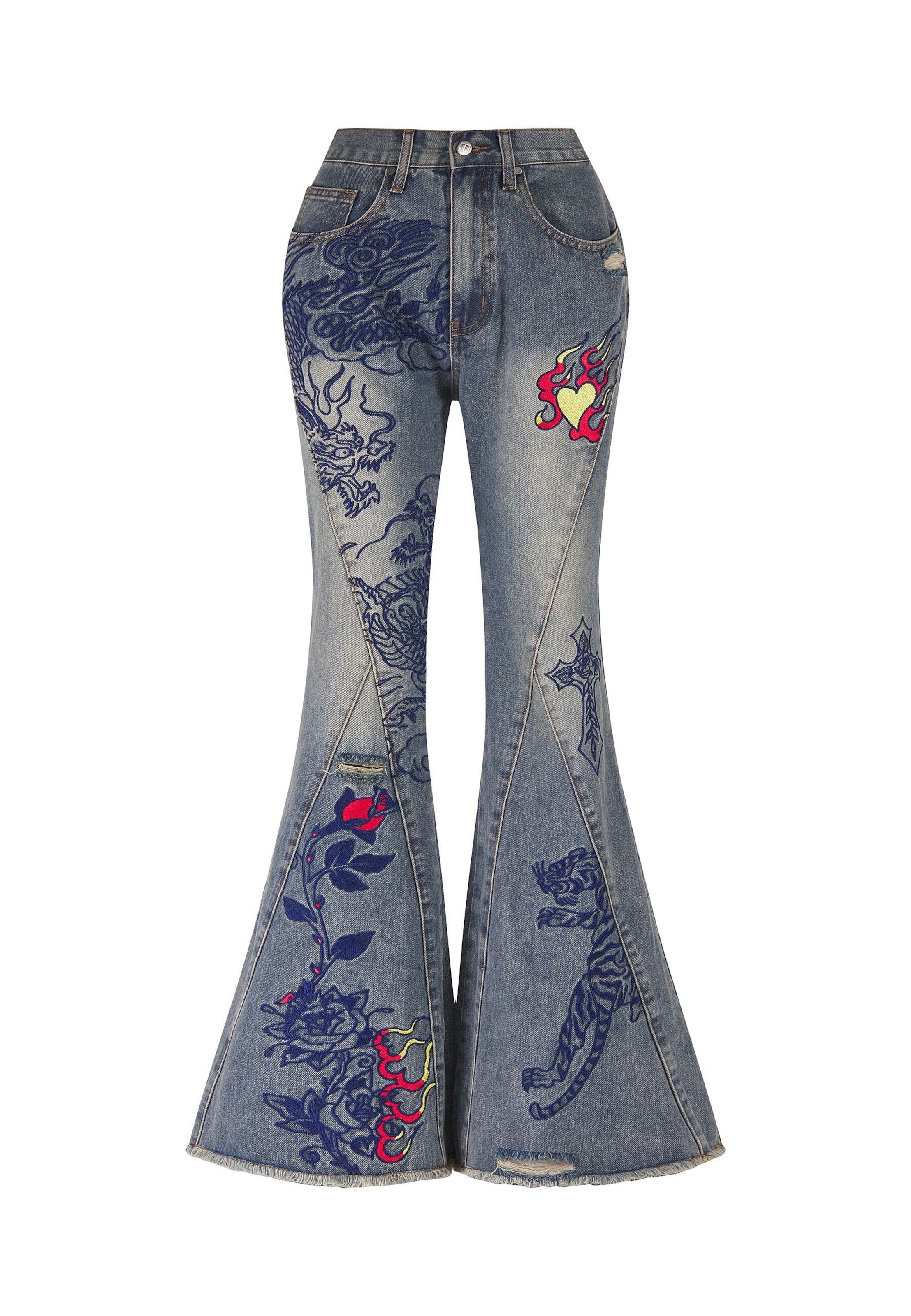 Loosefit Jean Ed Hardy en bleu : devant