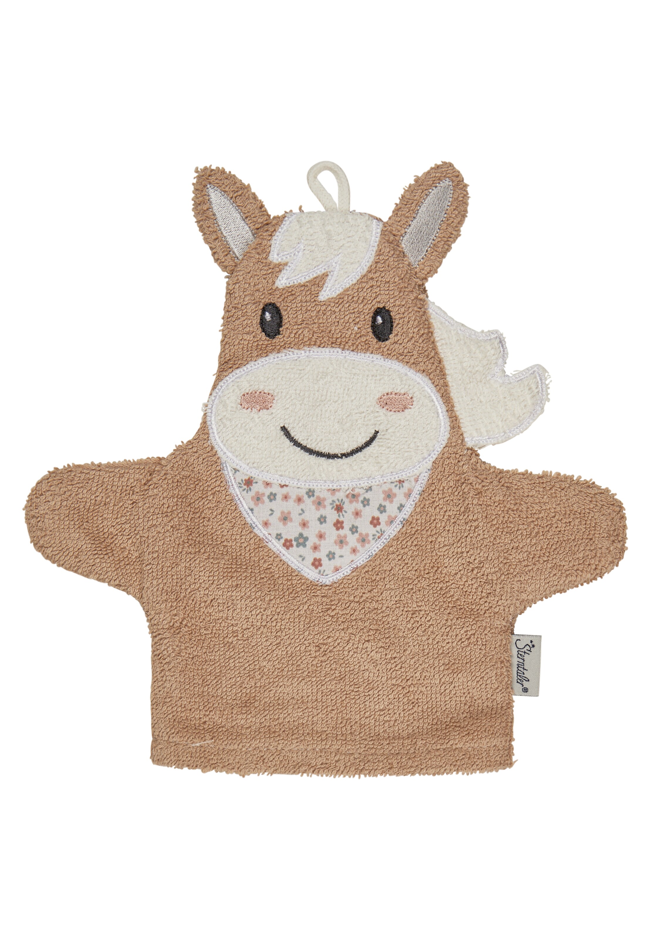 STERNTALER Waschlappen 'PFERD Sunny' in Beige: Vorderseite