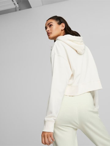 PUMA - Sudadera con cremallera 'Puma Classics Cropped Hoodie' en blanco