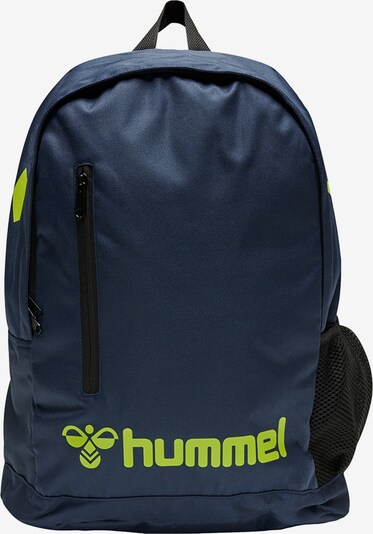 Hummel Sac à dos en bleu foncé / vert fluo, Vue avec produit