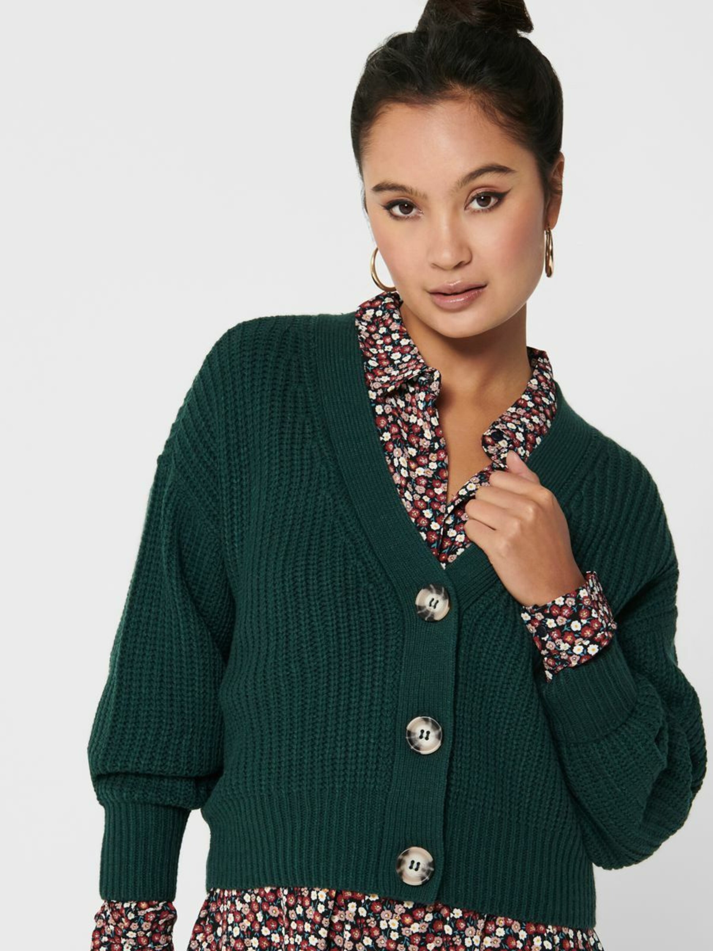 JDY Knit Cardigan 'JDYJUSTY' in Dark Green | ABOUT YOU