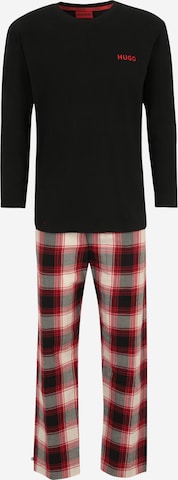 HUGO Red Long Pajamas in Red: front