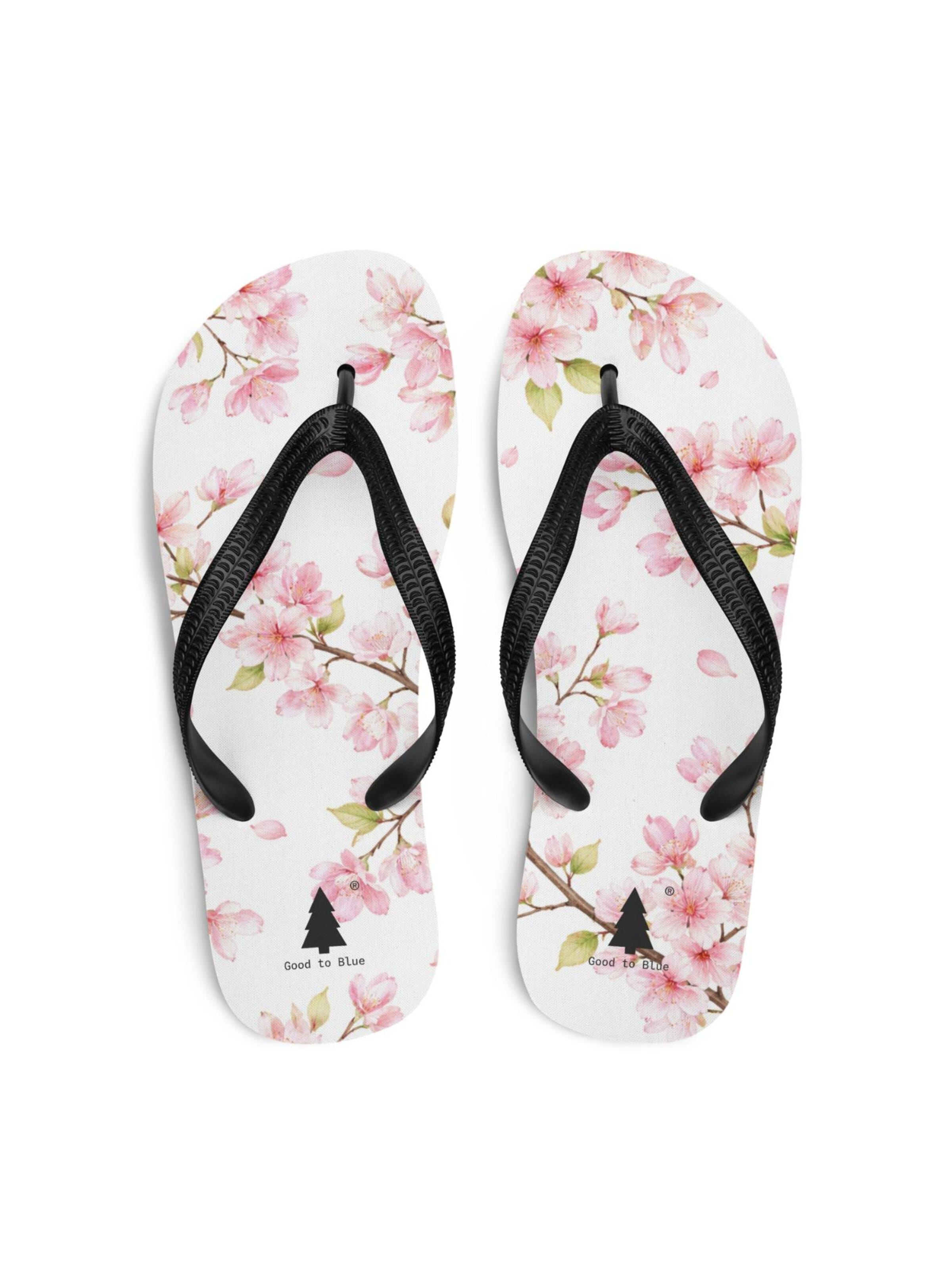 Good to Blue T-bar sandals 'Cherry Blossom' in White