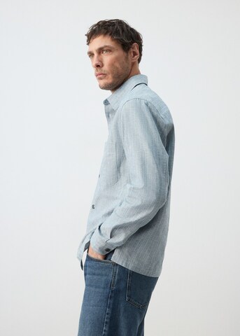MANGO MAN Regular fit Button Up Shirt 'Rainier' in Blue