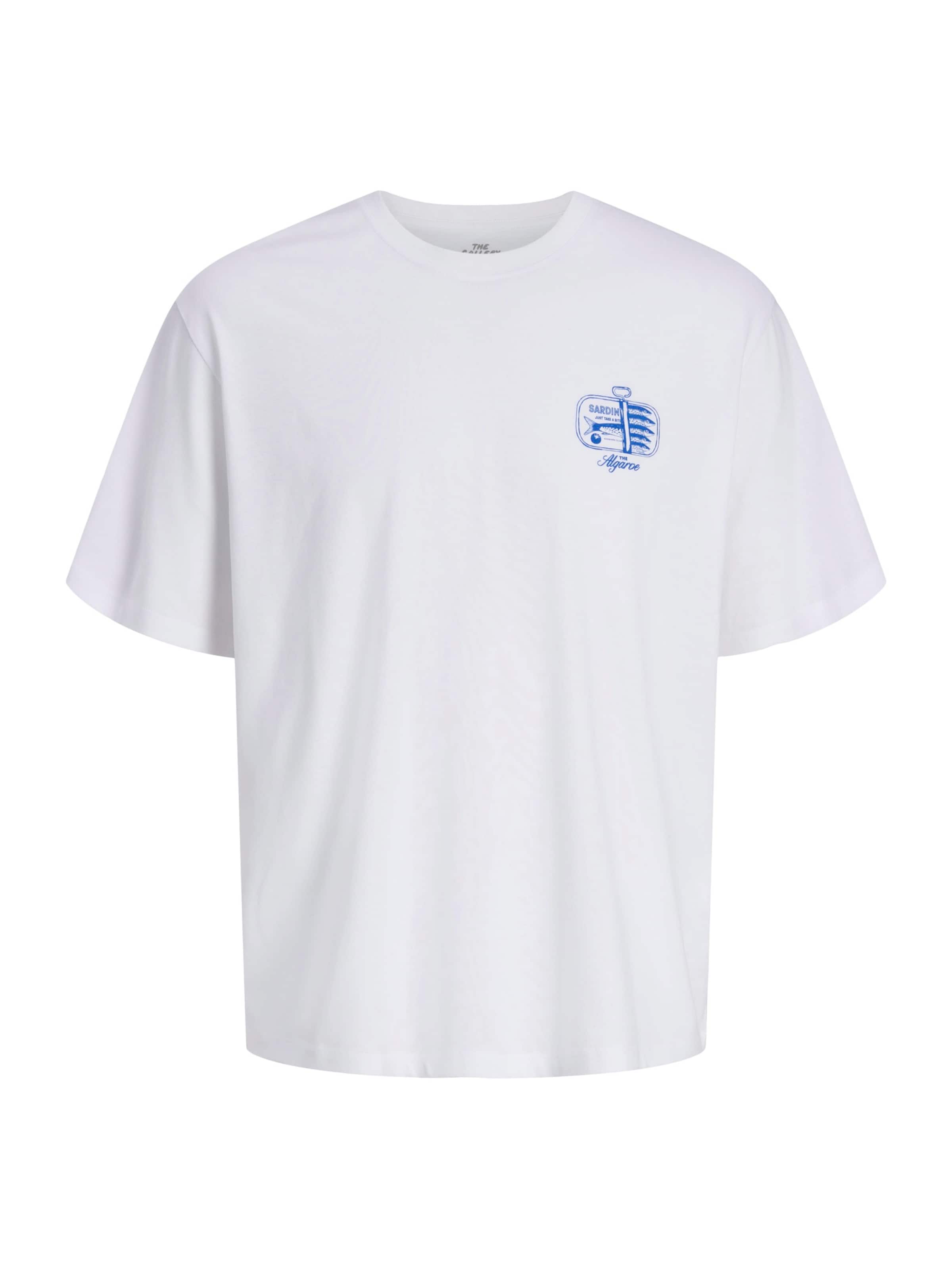 Jack & Jones Plus - Camiseta 'JORVacation' en blanco: frente