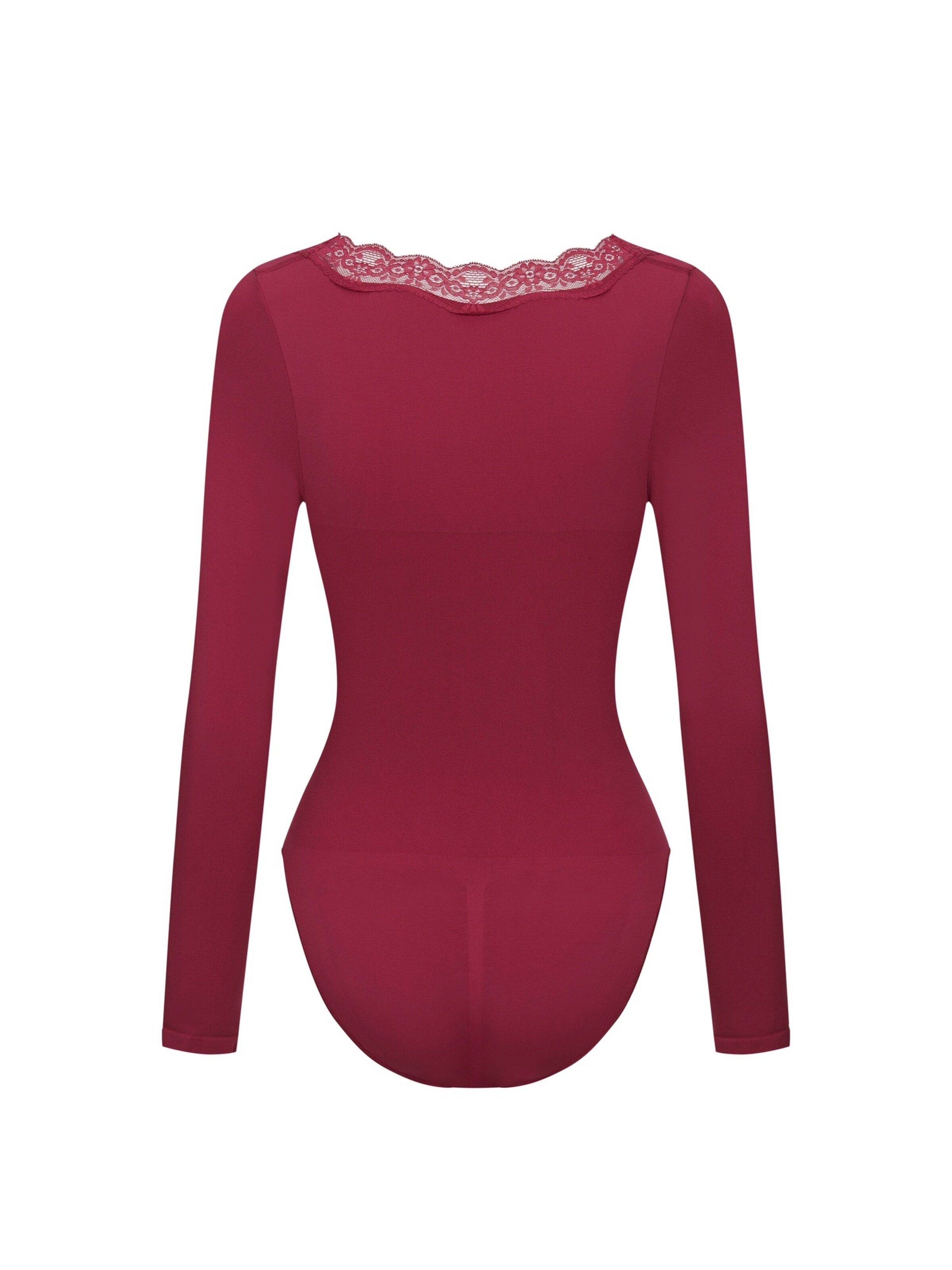 cfab - Body modelador 'Lace Bodysuit Sculpting Shapewear Longsleeve mit Slip' em rosa