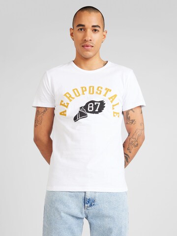 AÉROPOSTALE Shirt 'TRACK 87' in Wit: voorkant
