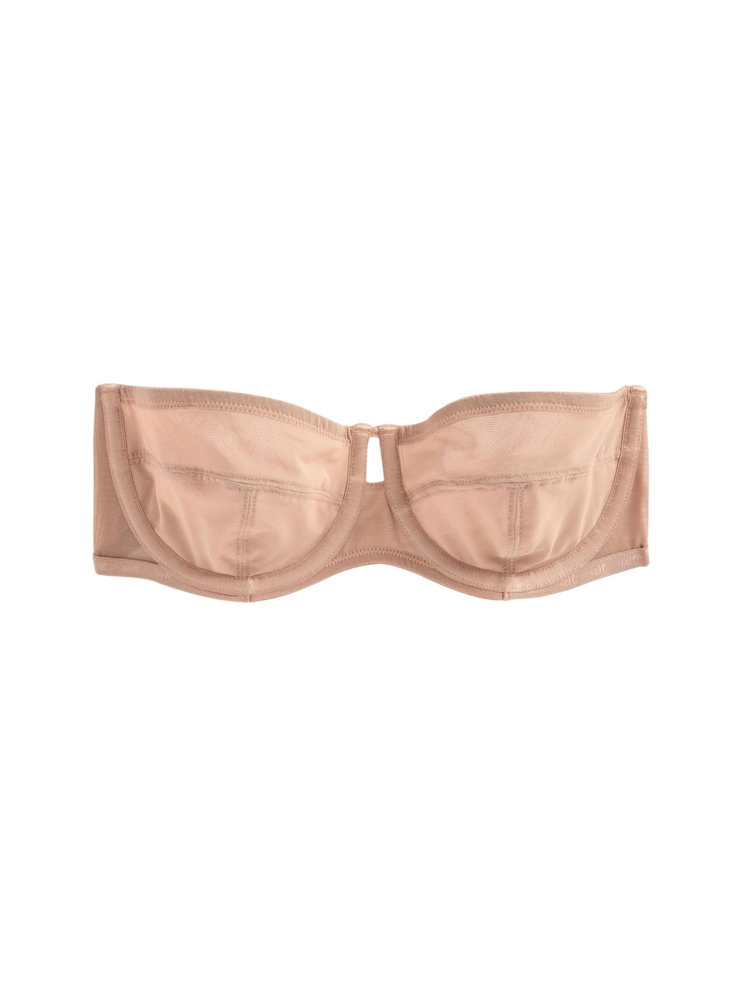 self. Balconette Bra in Beige: front