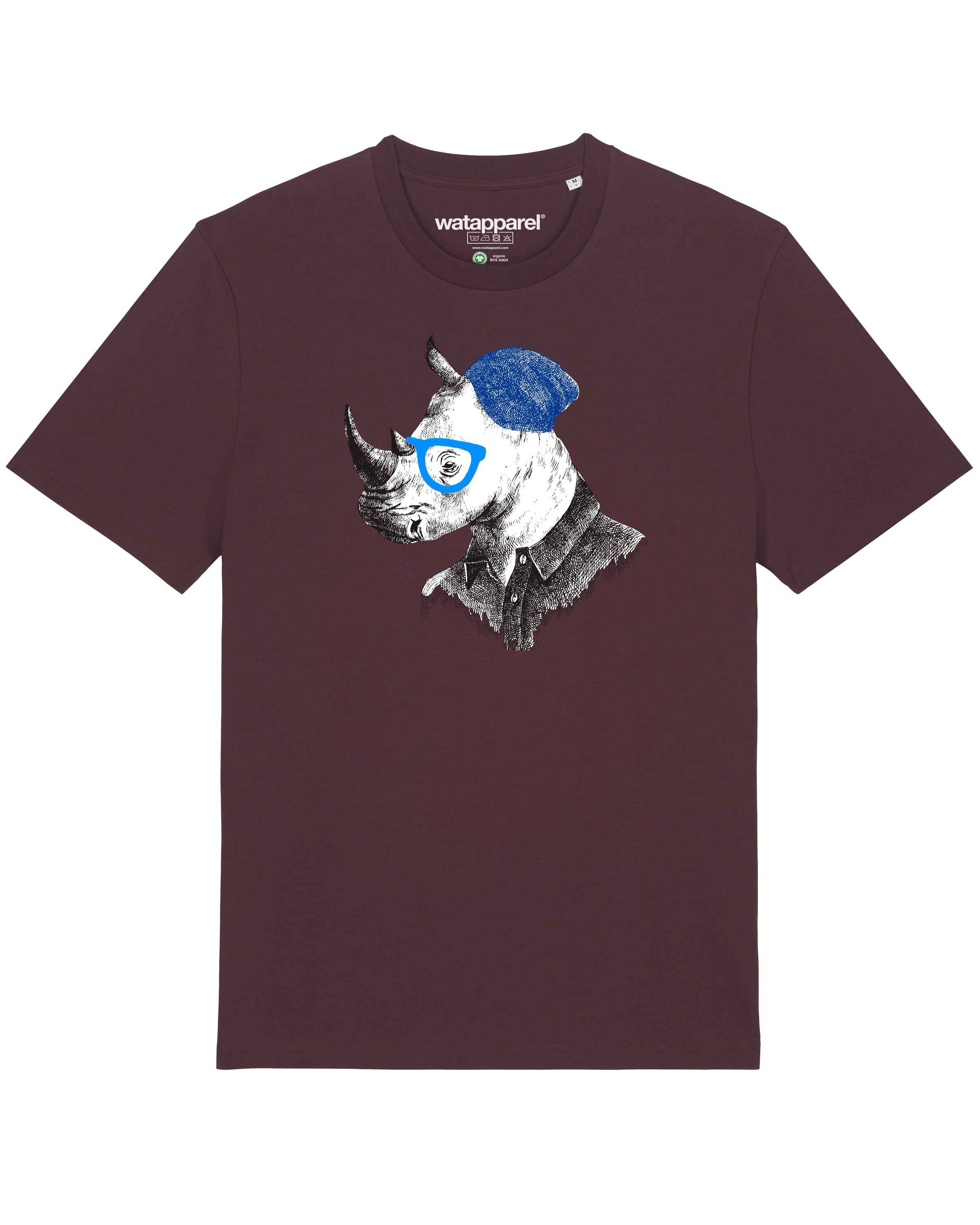 T-Shirt ' Nashorn ' Watapparel en rouge : devant