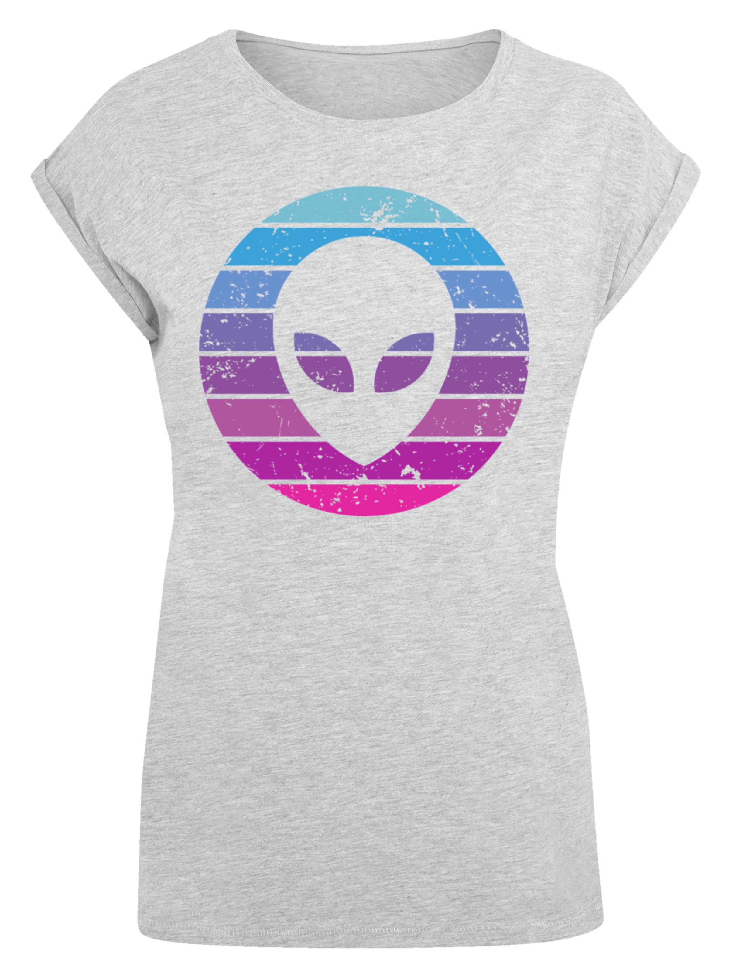 F4NT4STIC Shirt 'Alien Kopf' in Grijs: voorkant