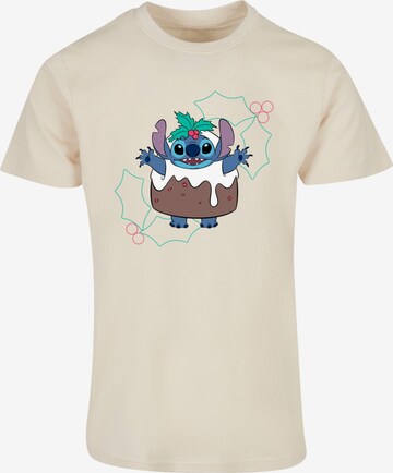 ABSOLUTE CULT T-Shirt 'Lilo And Stitch - Pudding Holly' in Beige: predná strana