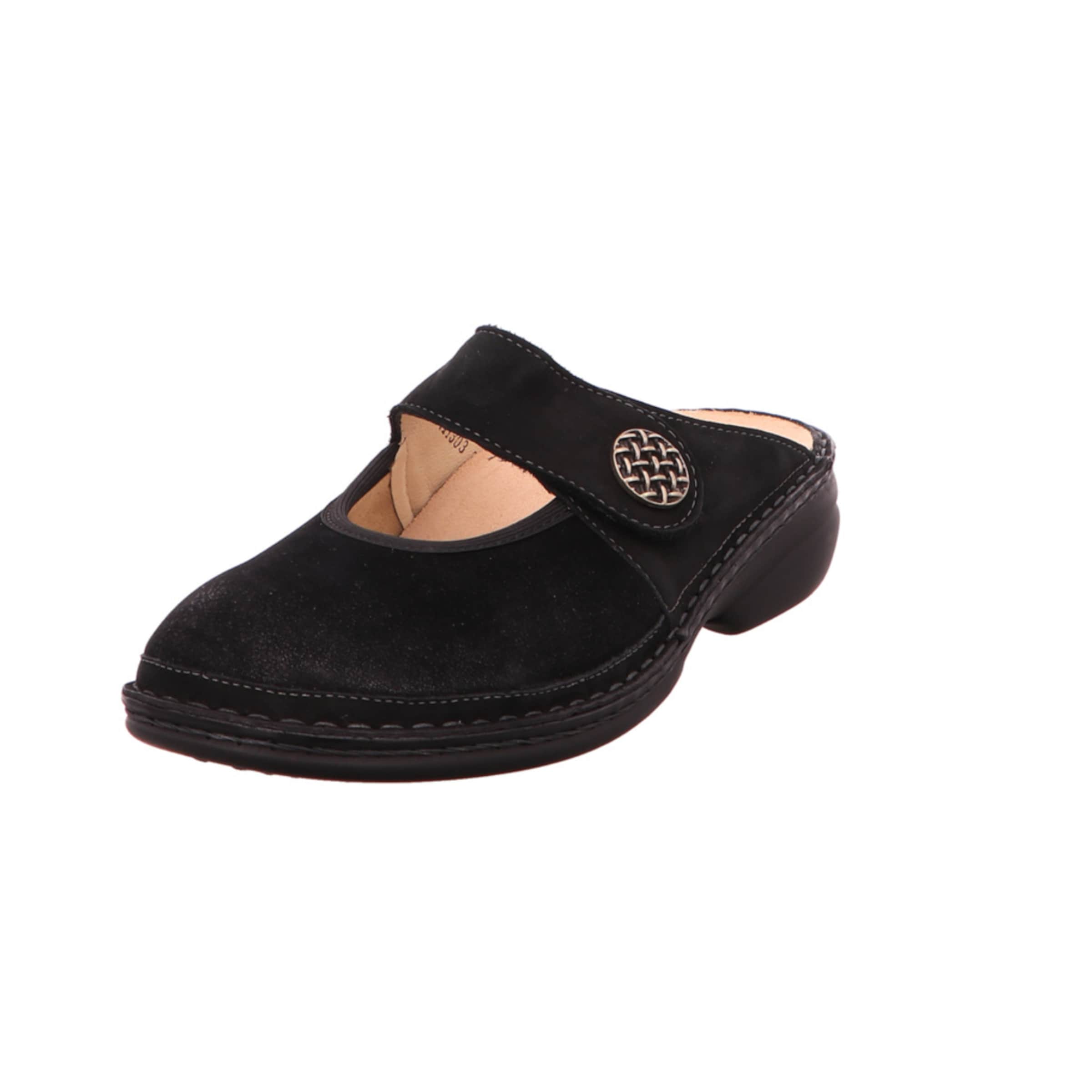 Finn Comfort Clogs in Black: front