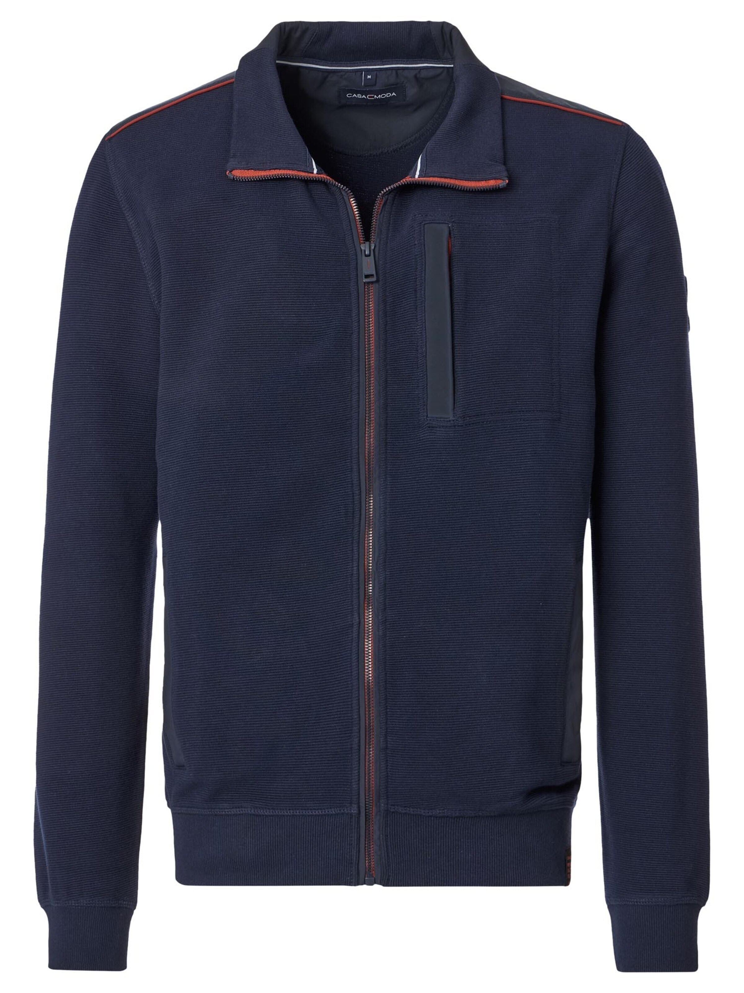 CASAMODA Sweatjacke 'Basic'‌‌‌ in Blau: Vorderseite