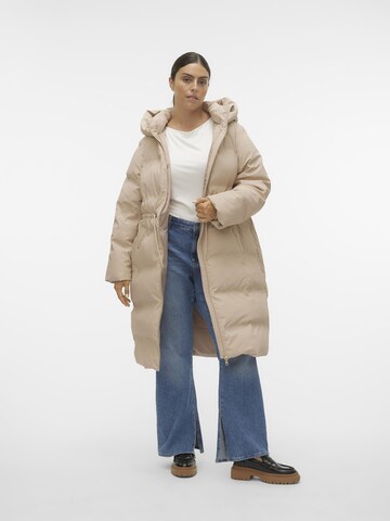 Vero Moda Curve Winter Coat 'NOE' in Beige