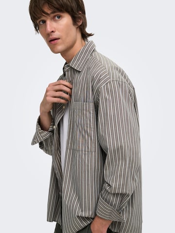 Only & Sons - Ajuste confortable Camisa 'ONSTHOMPSON' en marrón
